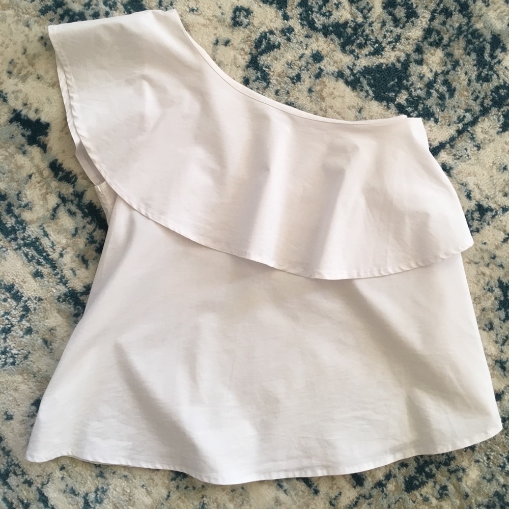 NWOT size S white off the shoulder ruffle top